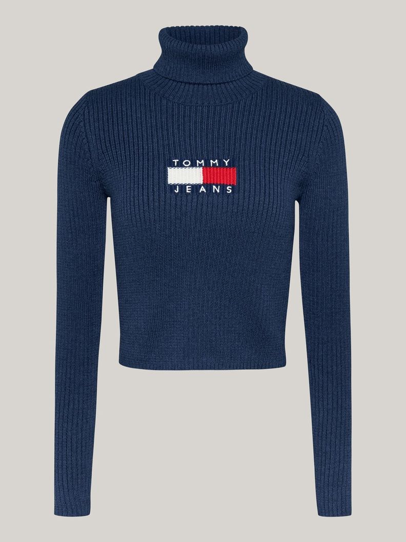 Sweater De Cuello Alto Slim Fit Azul Tommy Hilfiger-4