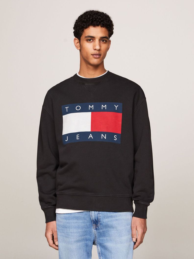 Polerón Con Logo Oversize Relaxed Negro Tommy Jeans-0