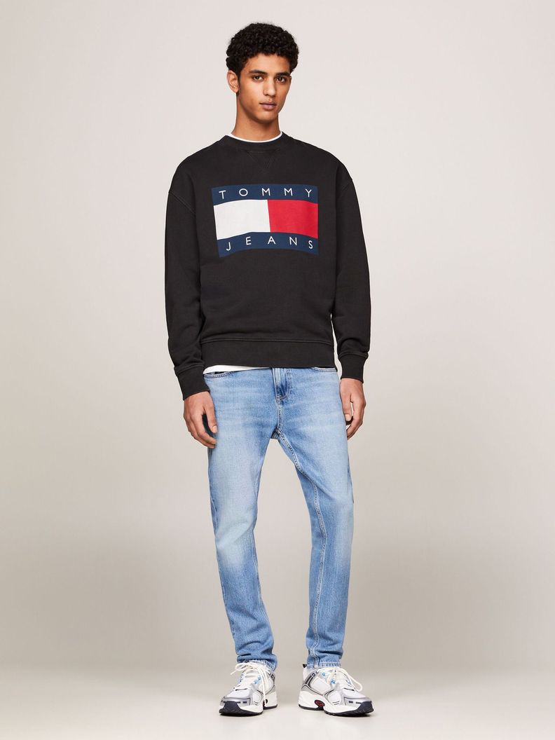 Polerón Con Logo Oversize Relaxed Negro Tommy Jeans-1