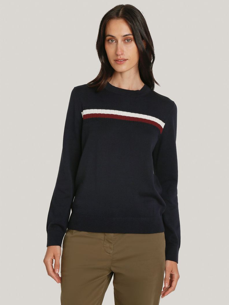 Sweater Global Stripe Con Logo Azul Tommy Hilfiger-0