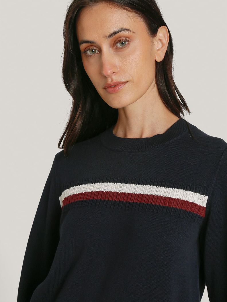 Sweater Global Stripe Con Logo Azul Tommy Hilfiger-3