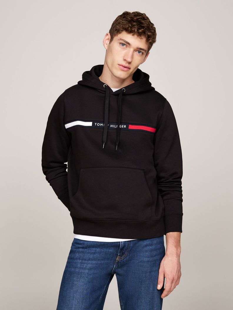 Polerón Hoodie Chest Logo Negro Tommy Hilfiger-0