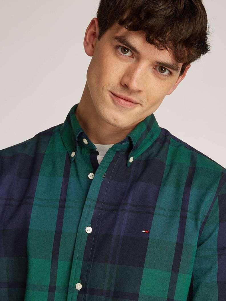 Camisa De Tartán Oxford Regular Fit Azul Tommy Hilfiger-2