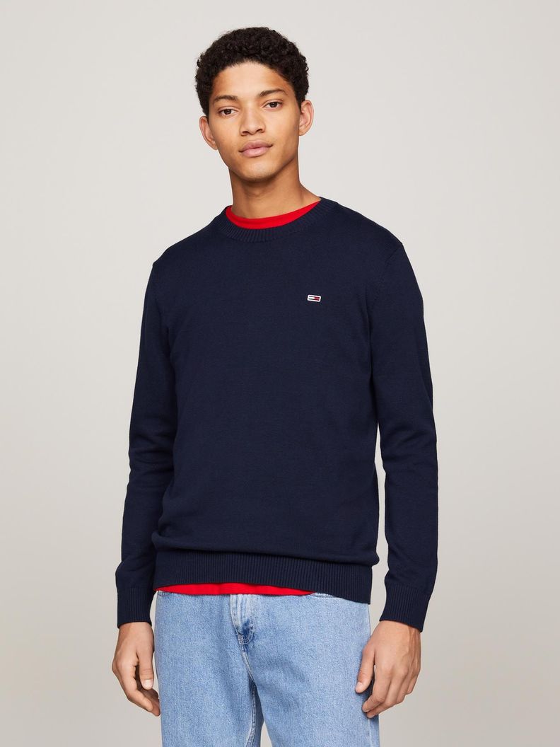 Sweater Essential Slim Fit Con Parche Azul Tommy Jeans-0