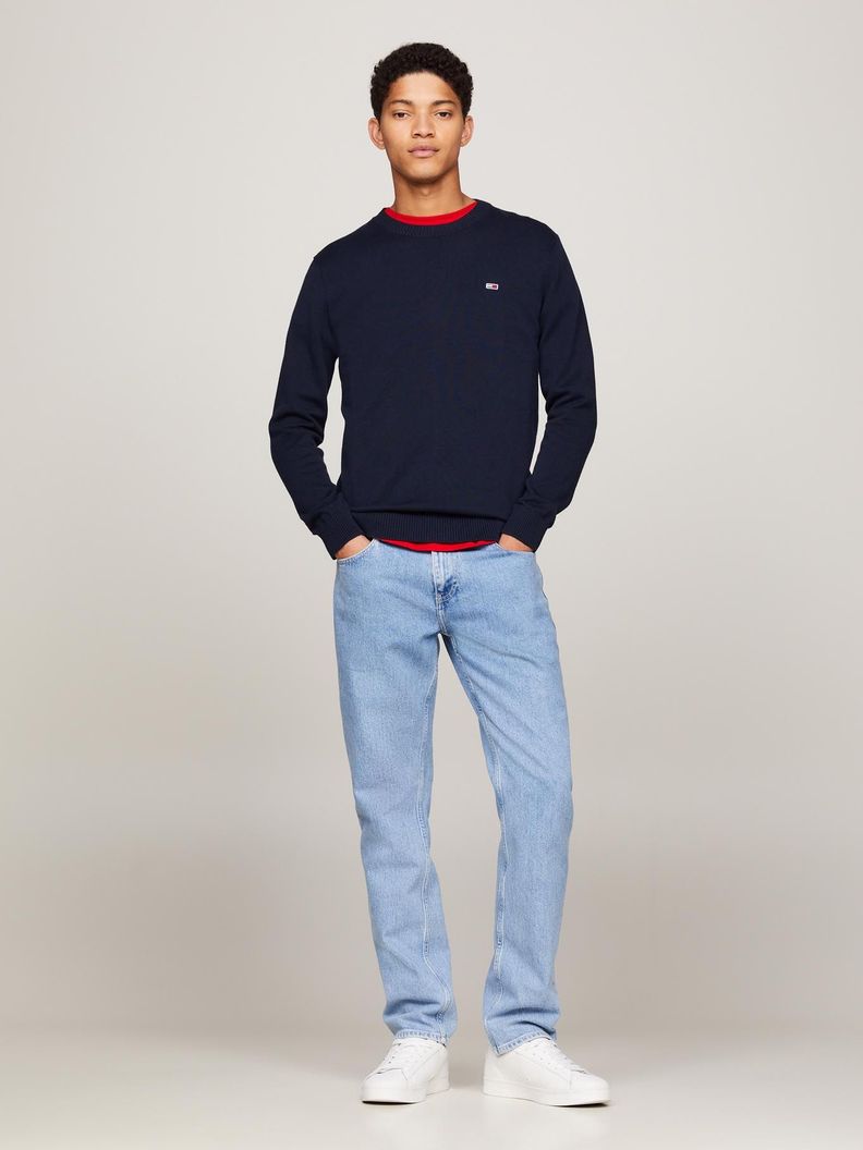 Sweater Essential Slim Fit Con Parche Azul Tommy Jeans-1