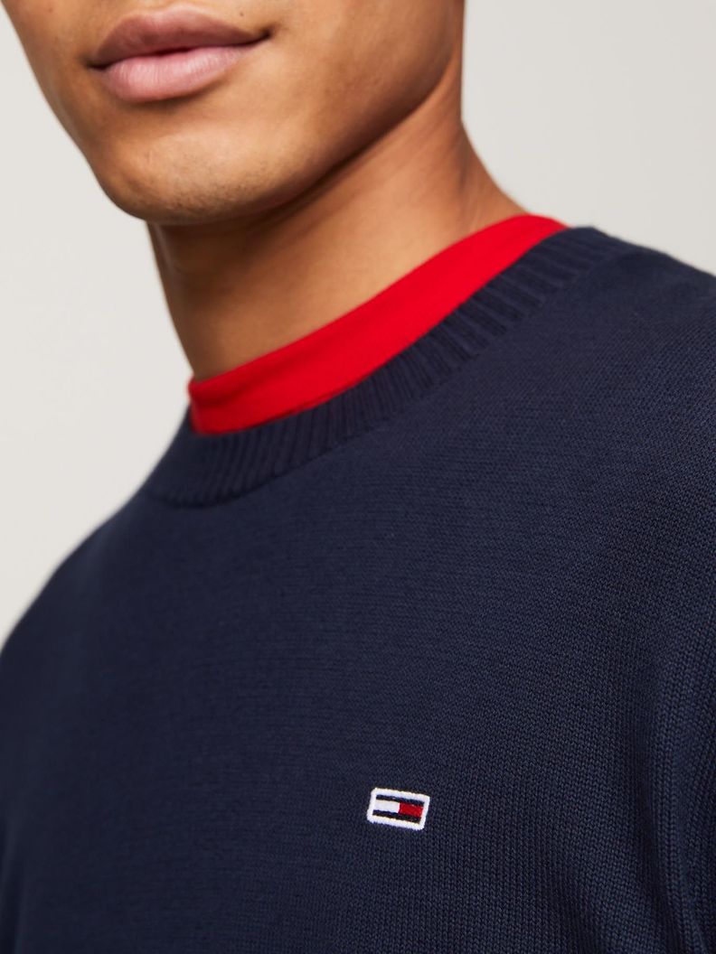 Sweater Essential Slim Fit Con Parche Azul Tommy Jeans-3