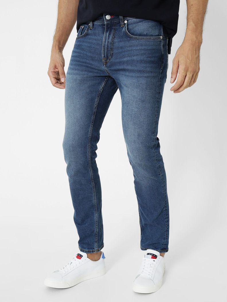 Jeans Denton Straight Con Logo Azul Tommy Hilfiger-0