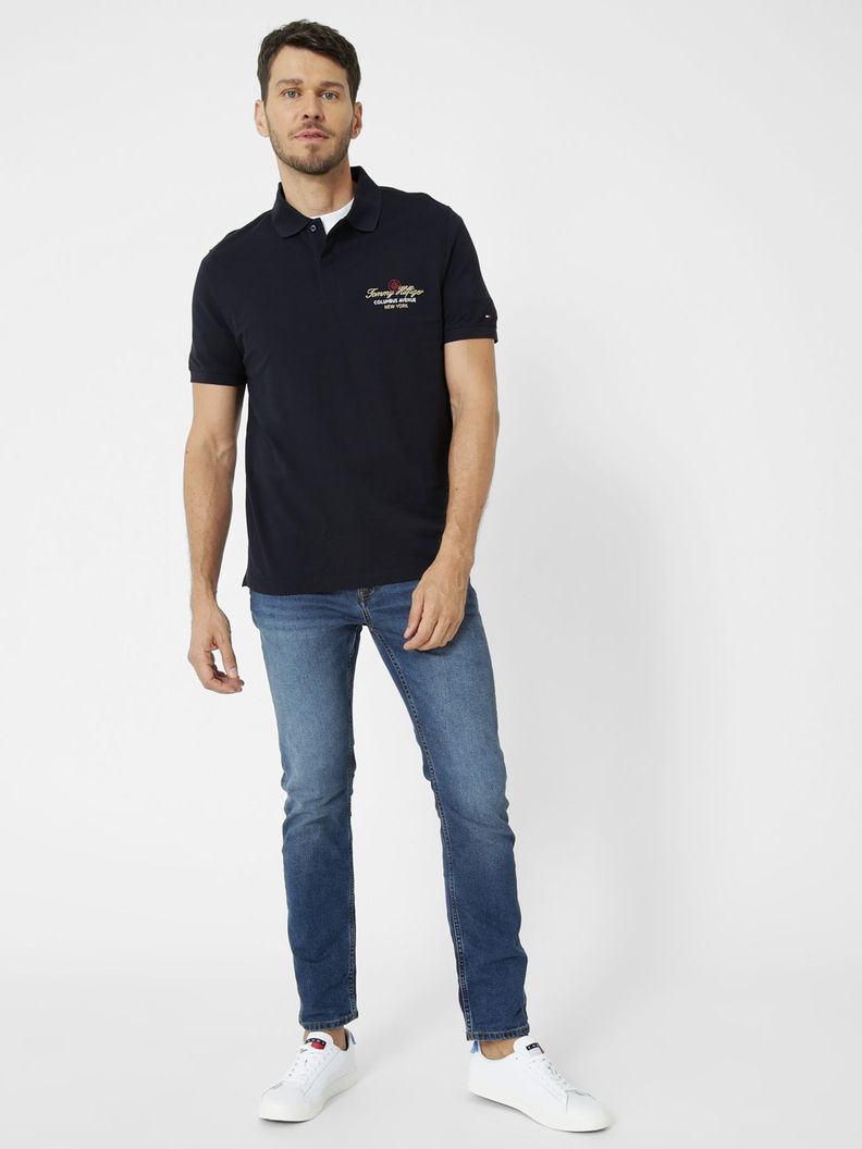 Jeans Denton Straight Con Logo Azul Tommy Hilfiger-1