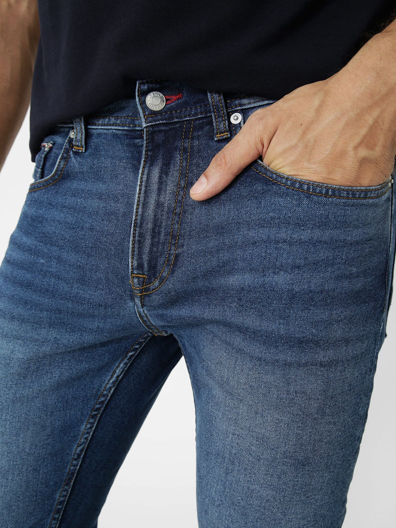 Jeans Denton Straight Con Logo Azul Tommy Hilfiger-3