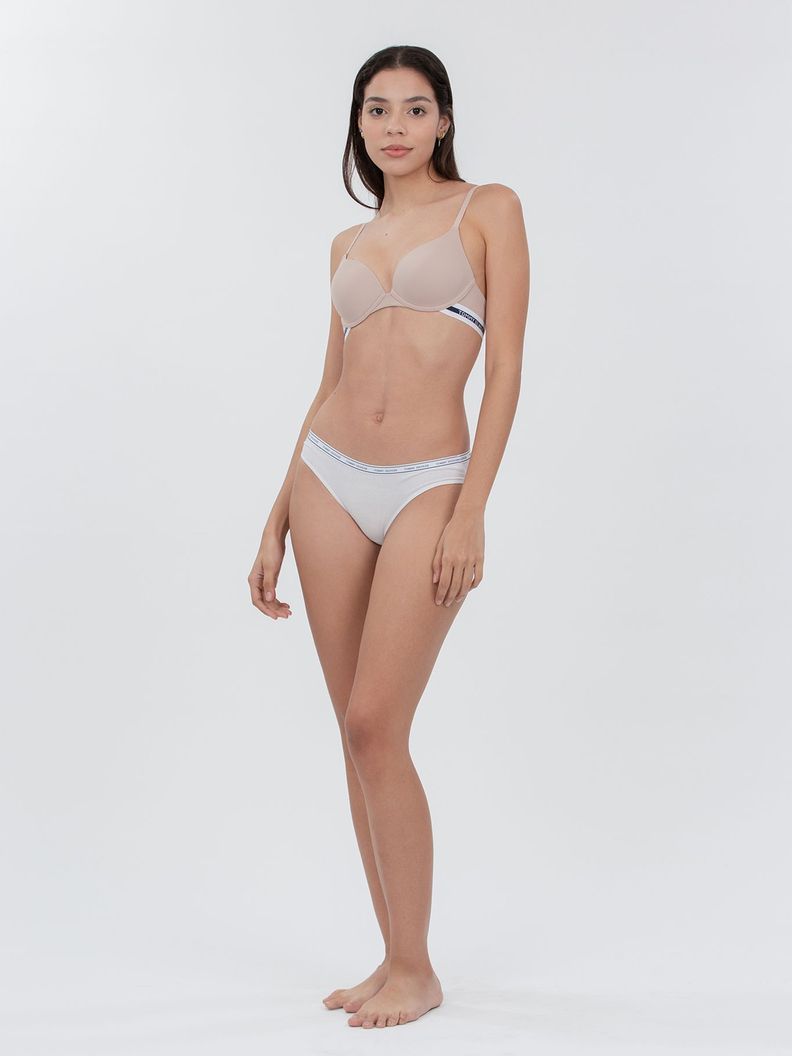 Brassier Push Up Con Logo Beige Tommy Hilfiger-1