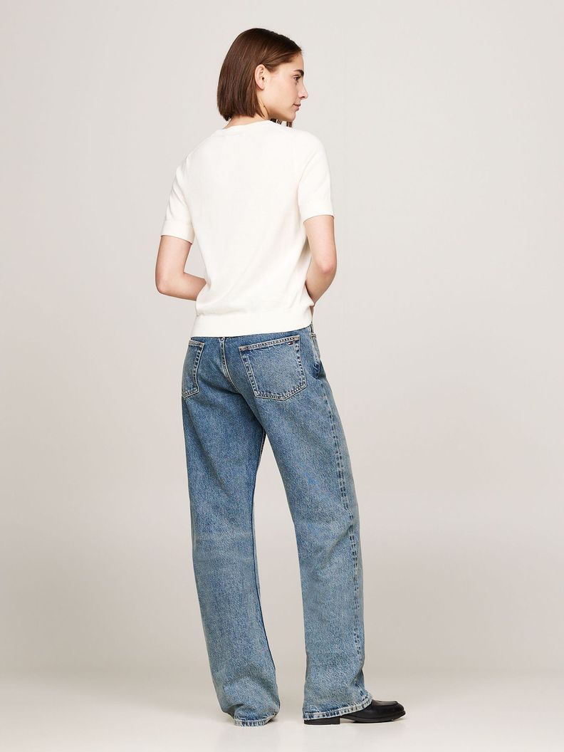 Sweater Solid Con Logo Blanco Tommy Hilfiger-2