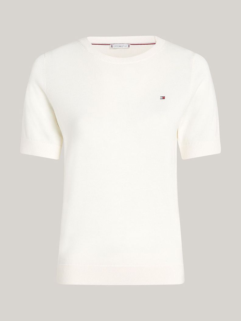 Sweater Solid Con Logo Blanco Tommy Hilfiger-4