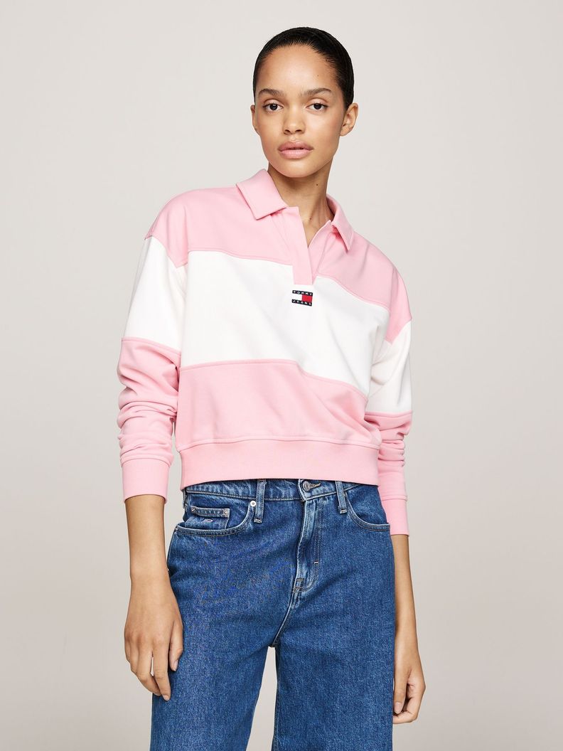 Sweater Relaxed Color Block Rosado Tommy Hilfiger-0