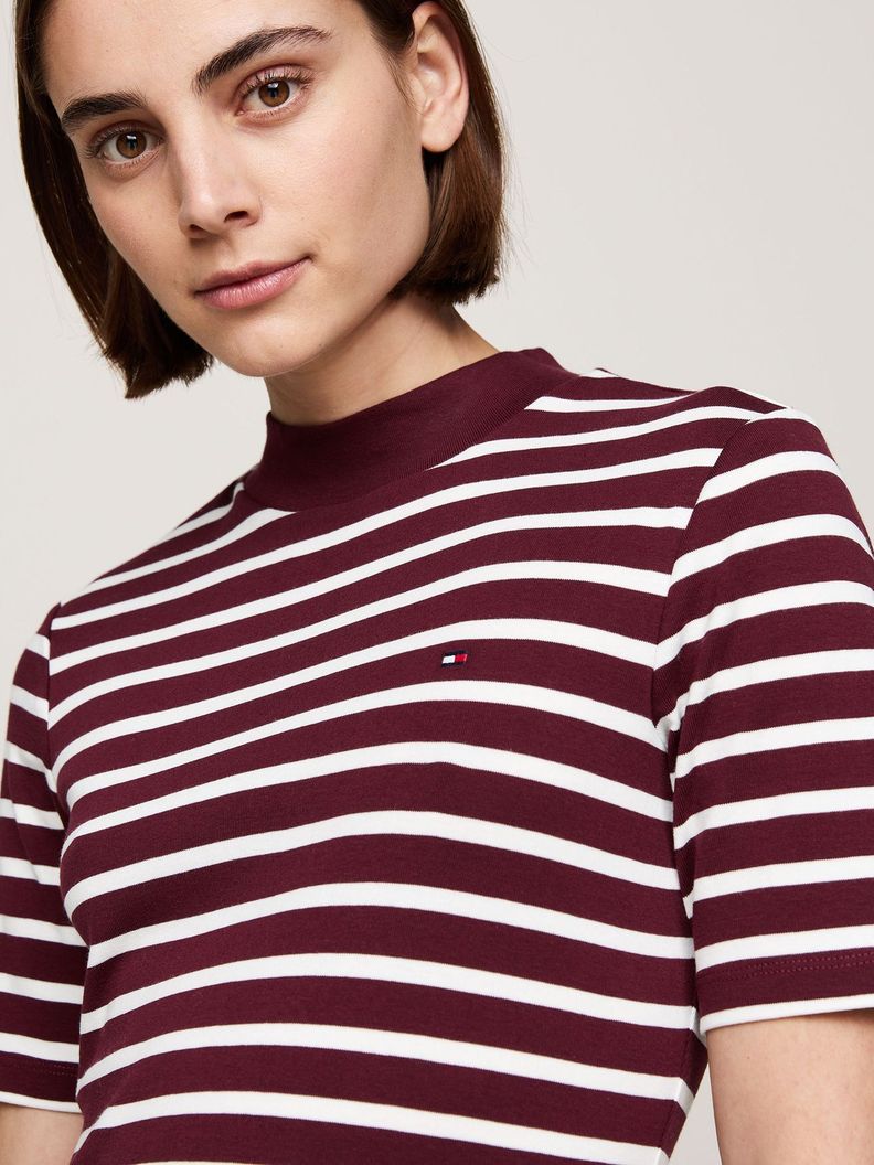 Vestido Con Diseño De Rayas Burdeo Tommy Hilfiger-2