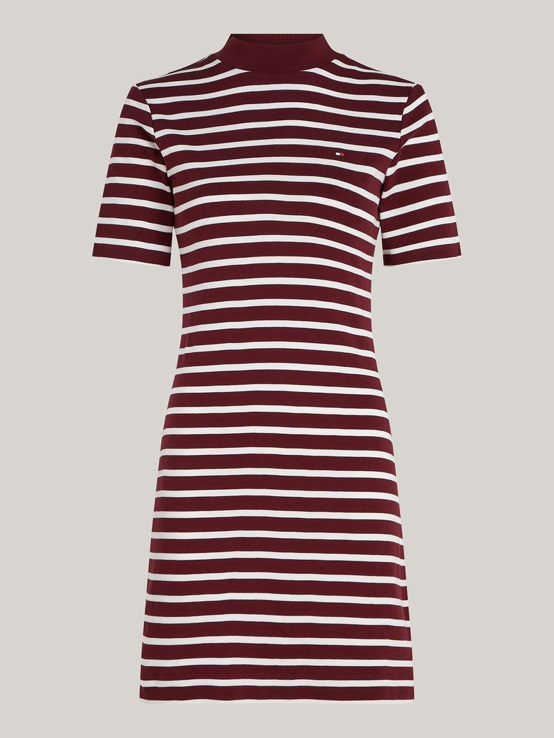 Vestido Con Diseño De Rayas Burdeo Tommy Hilfiger-4