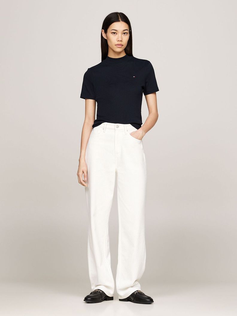 Polera Cropped Slim Fit Azul Tommy Hilfiger-1