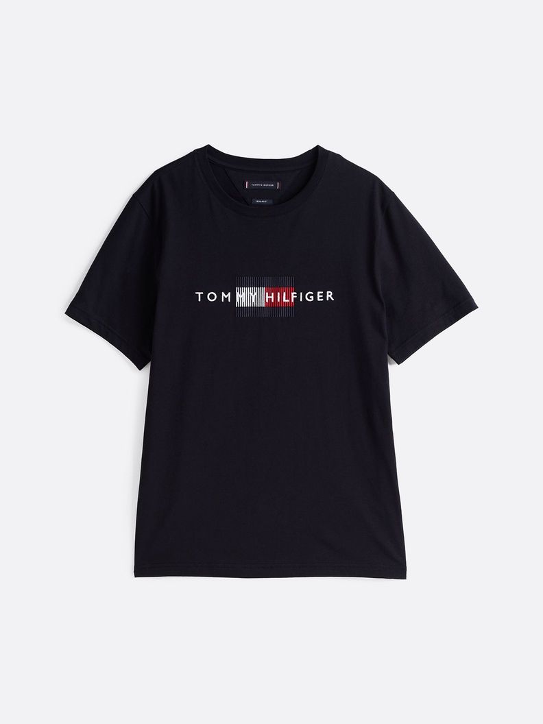 Polera Con Logo Flag Bordado Azul Tommy Hilfiger-4