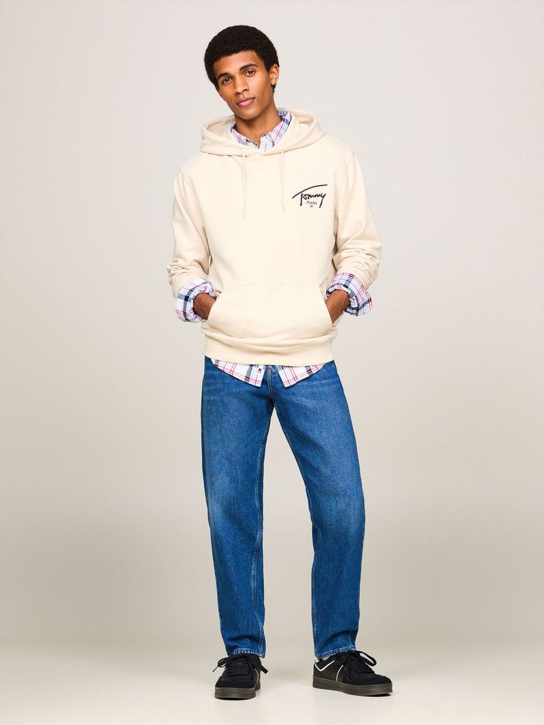 Polerón Hoodie Con Logo Distintivo Beige Tommy Jeans-1