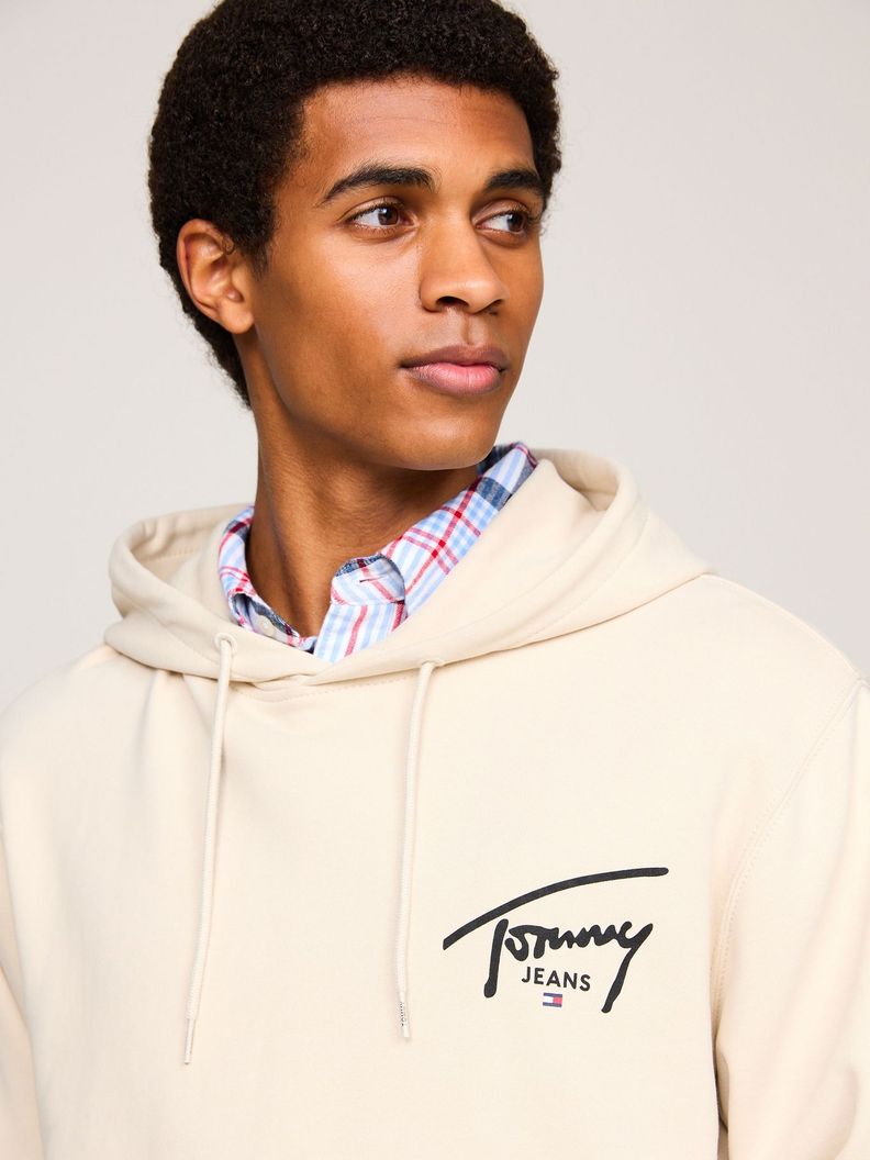 Polerón Hoodie Con Logo Distintivo Beige Tommy Jeans-3