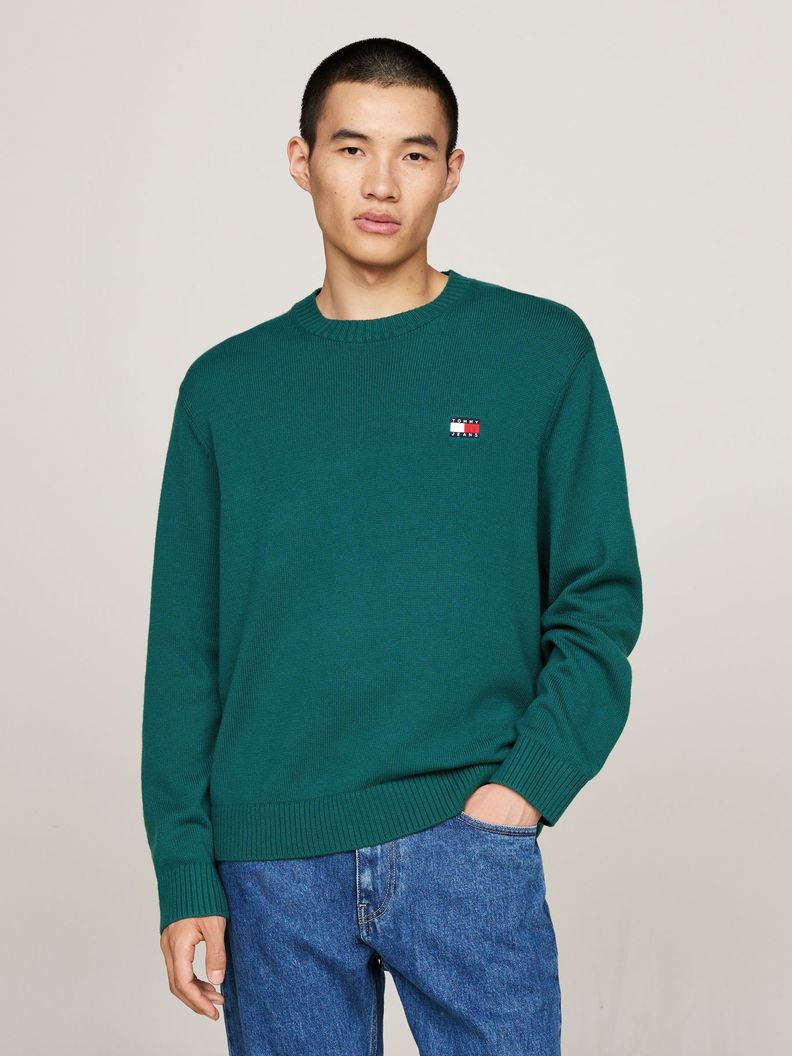 Sweater Con Logo De Parche Verde Tommy Hilfiger-0