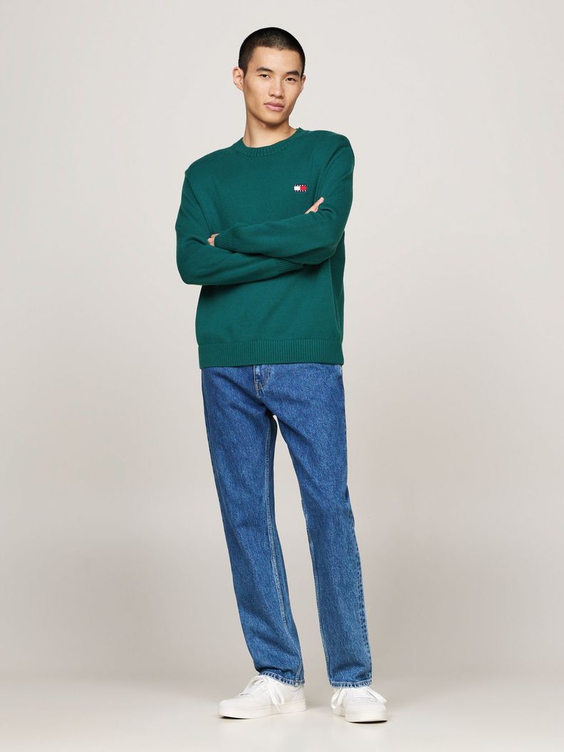Sweater Con Logo De Parche Verde Tommy Hilfiger-1