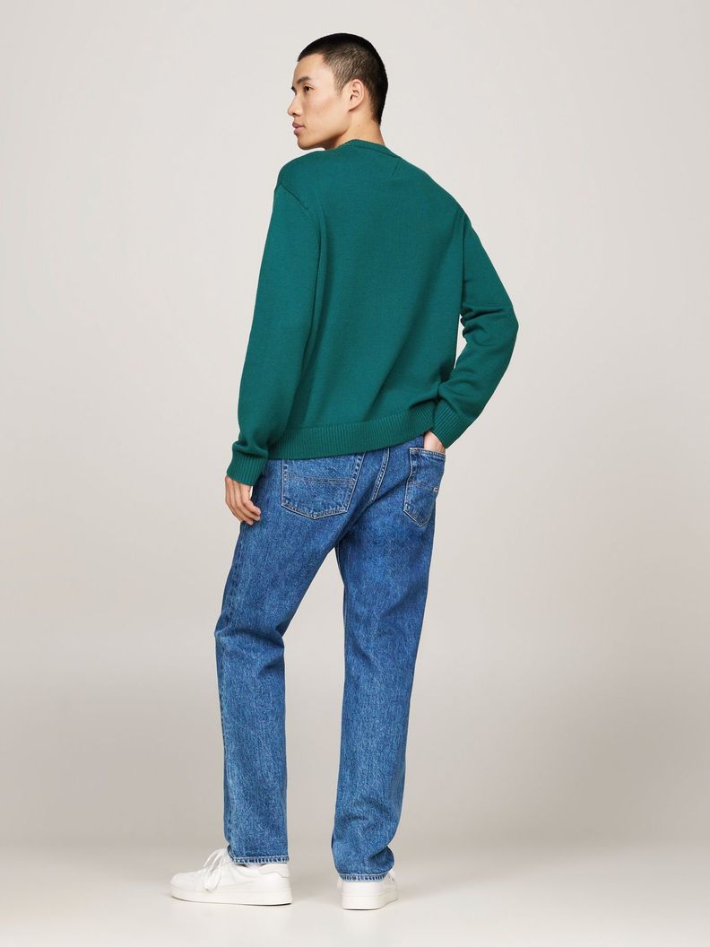 Sweater Con Logo De Parche Verde Tommy Hilfiger-2