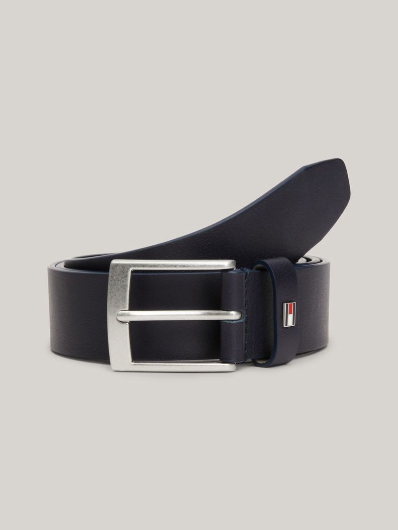 Cinturón Cuero Liso Logo Esmaltado Negro Tommy Hilfiger-0