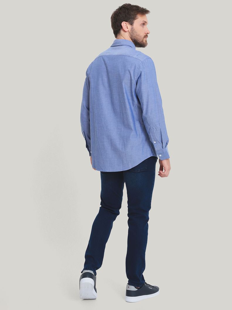 Camisa De Vestir Classic Con Logo Azul Tommy Hilfiger-2