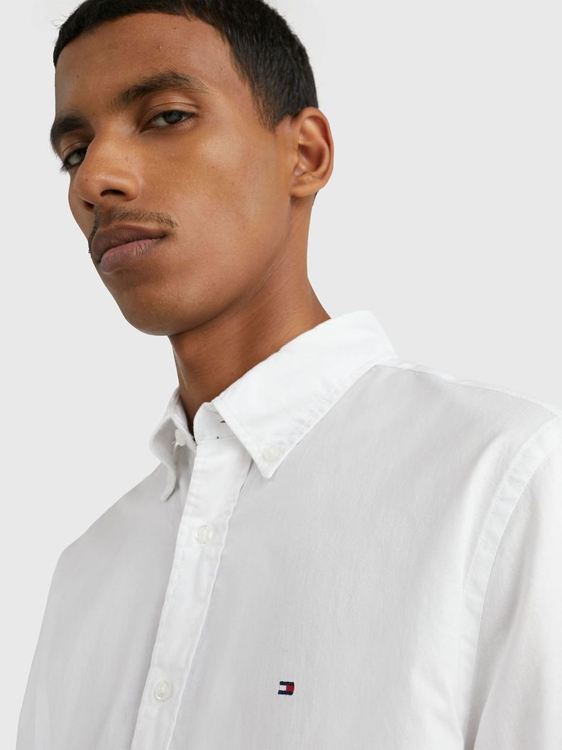 Camisa Flex Poplin Regular Fit Blanco Tommy Hilfiger-3