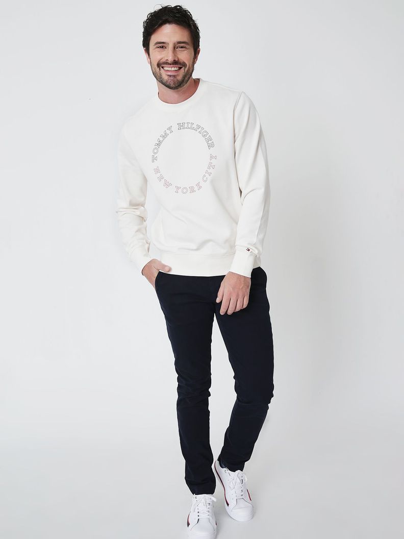 Polerón Monotype Roundall Logo Blanco Tommy Hilfiger-2