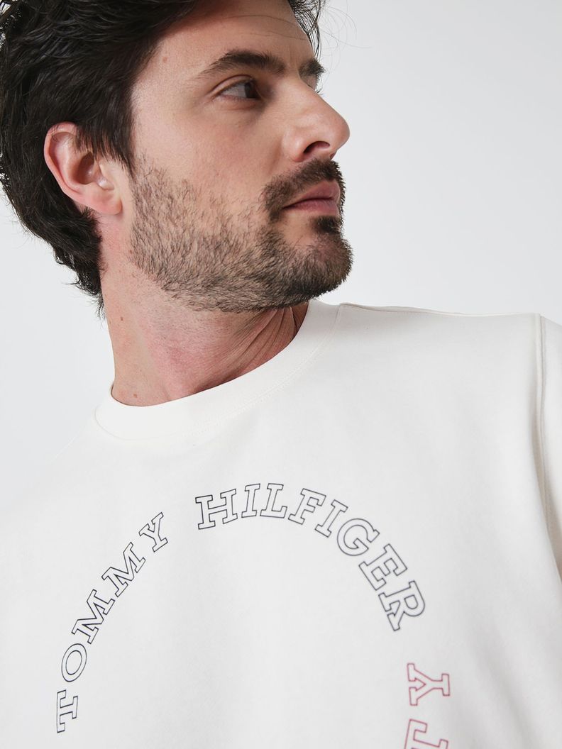Polerón Monotype Roundall Logo Blanco Tommy Hilfiger-3