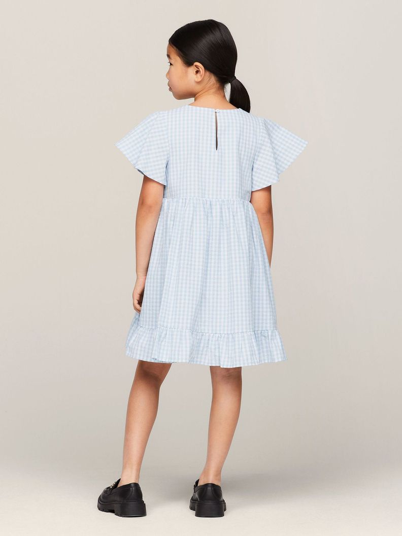 Vestido A De Cuadros Vichy Celeste Tommy Hilfiger-1