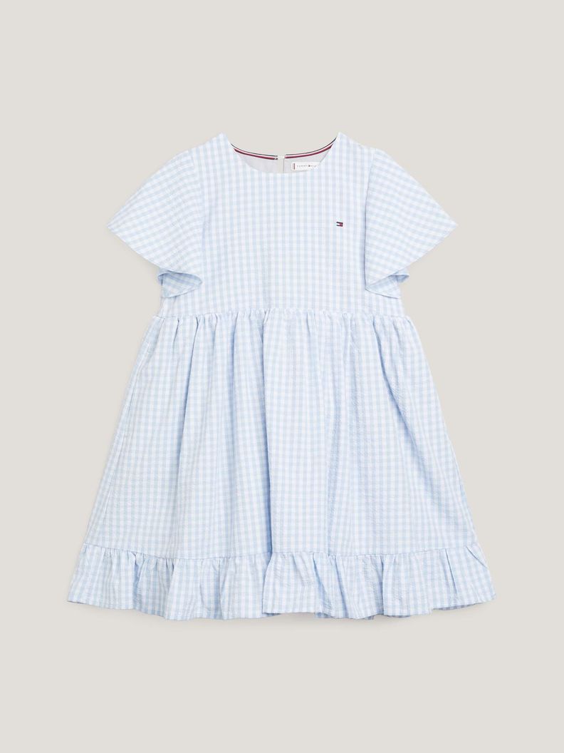 Vestido A De Cuadros Vichy Celeste Tommy Hilfiger-4