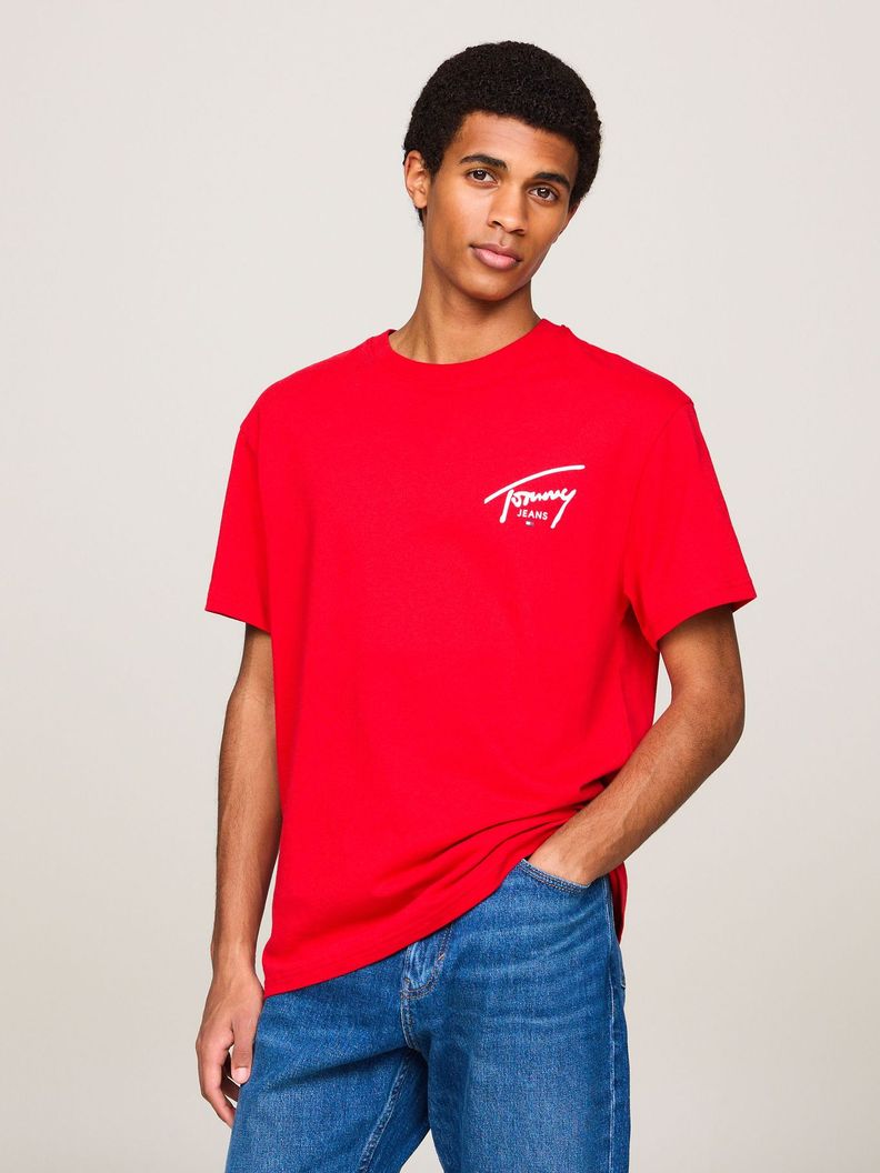 Polera Con Logo Signature Rojo Tommy Jeans-0