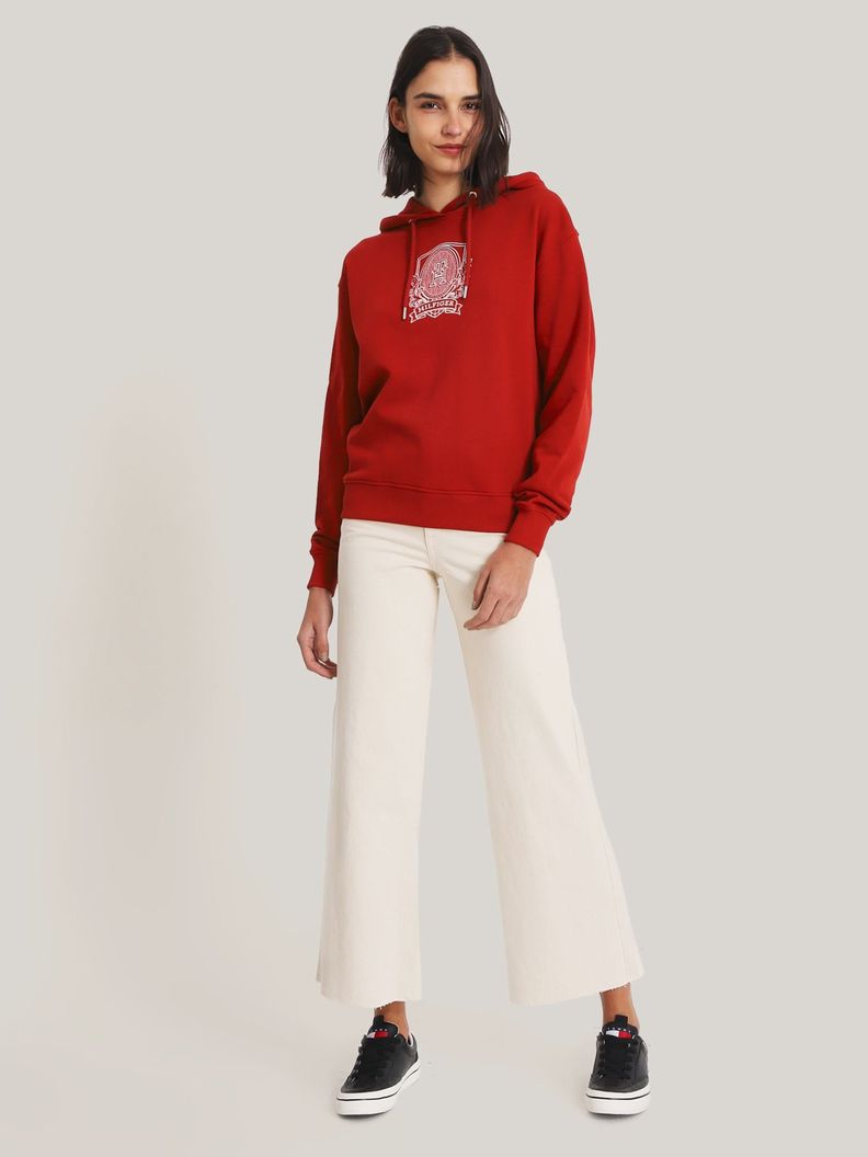 Polerón Hoodie Con Logo Gráfico Rojo Tommy Hilfiger-1