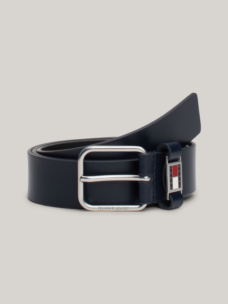 Cinturón Scanton De Cuero Con Logo Azul Tommy Hilfiger-0