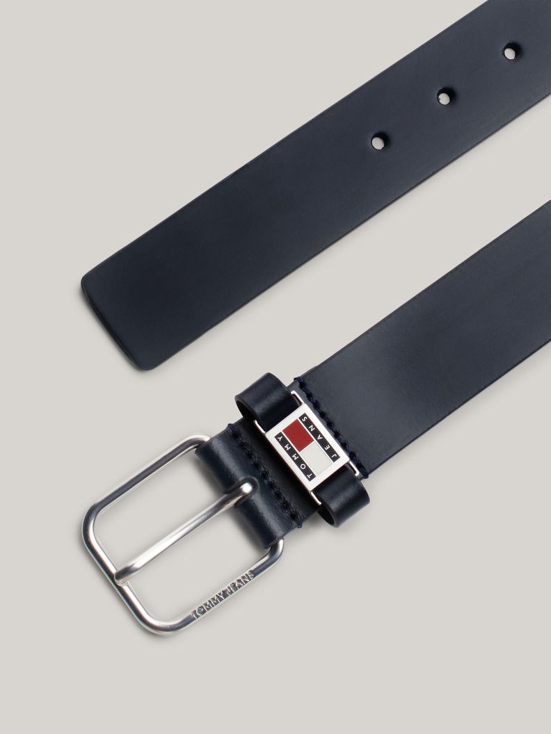 Cinturón Scanton De Cuero Con Logo Azul Tommy Hilfiger-1