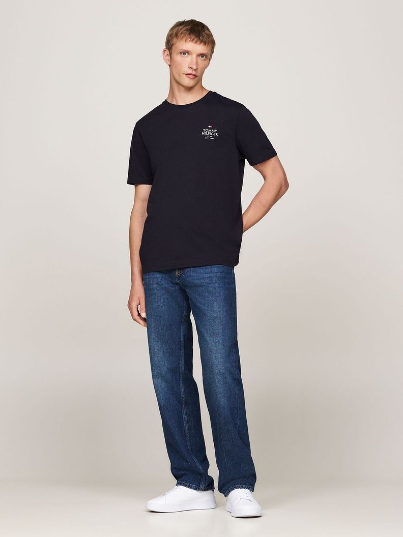 Polera Cuello Redondo Con Logo Azul Tommy Hilfiger-1