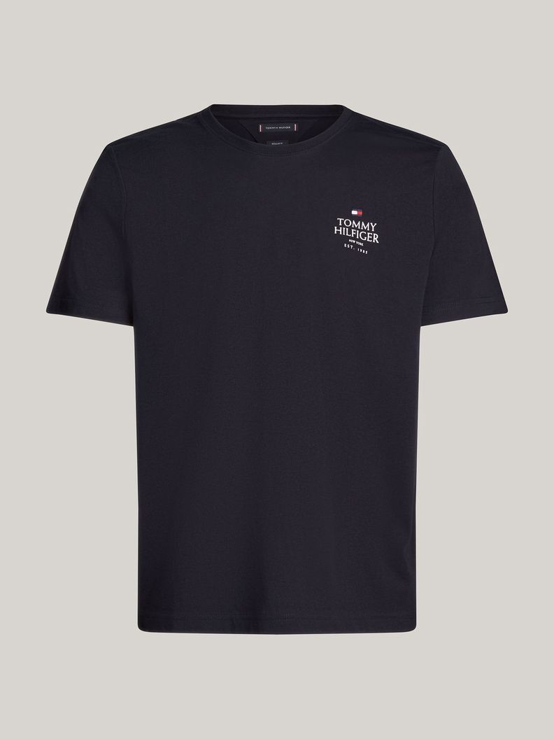 Polera Cuello Redondo Con Logo Azul Tommy Hilfiger-4