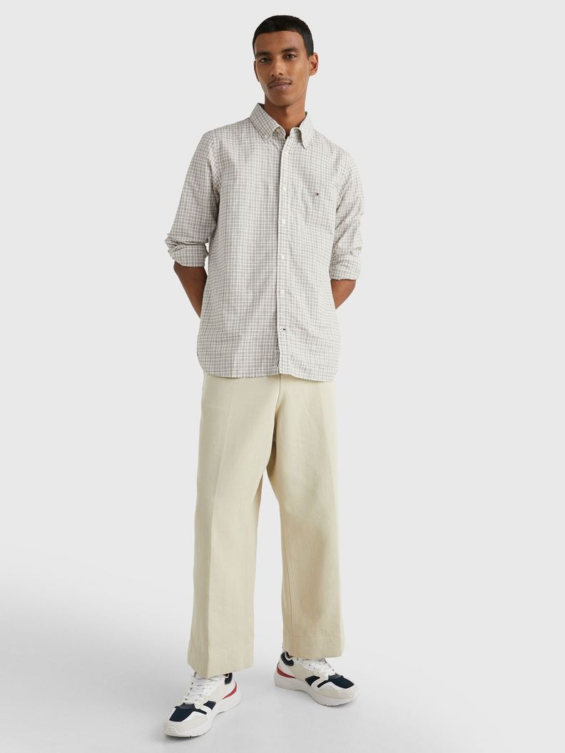 Camisa Natural Soft Slim Fit Beige Tommy Hilfiger-1