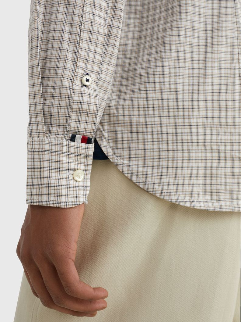 Camisa Natural Soft Slim Fit Beige Tommy Hilfiger-3