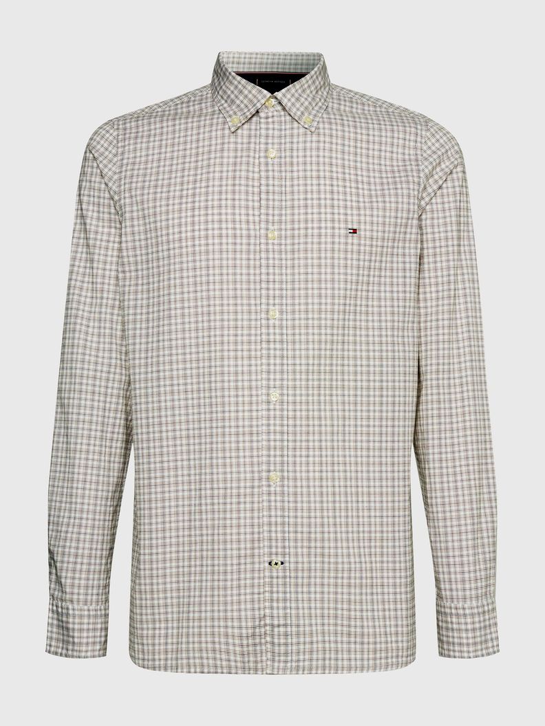 Camisa Natural Soft Slim Fit Beige Tommy Hilfiger-4