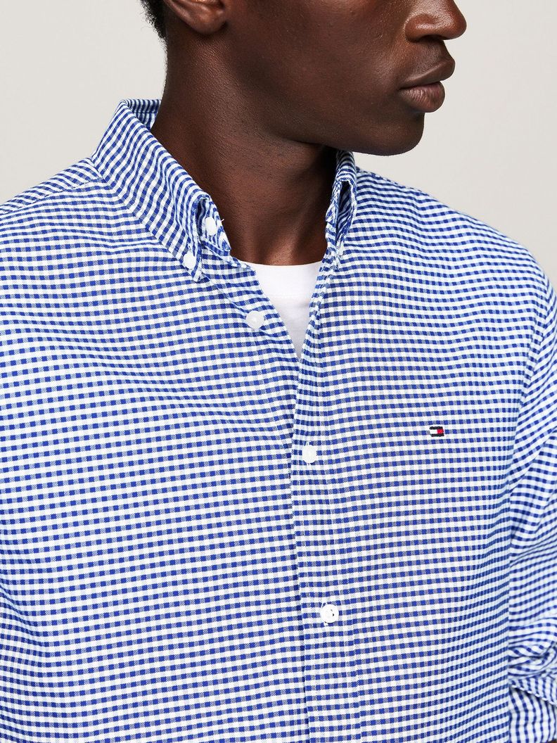 Camisa Heritage Oxford Gingham Regular Fit Celeste Tommy Hilfiger-3