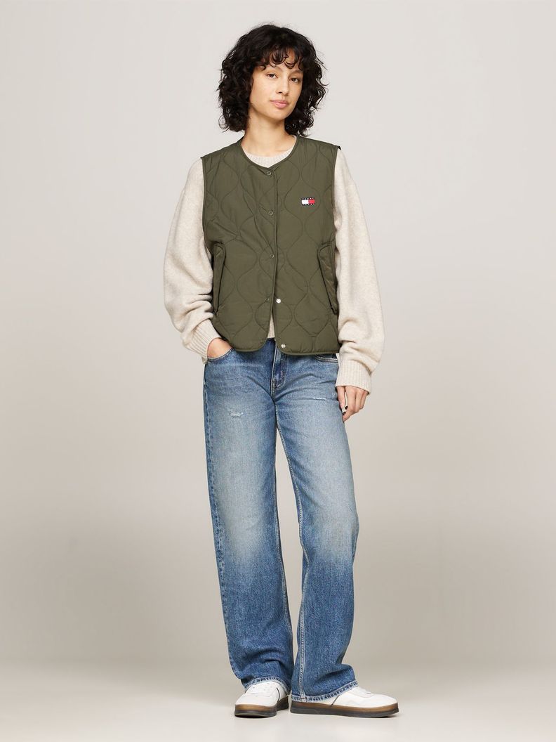 Chaqueta Vest Quilted Con Logo Verde Tommy Hilfiger-1