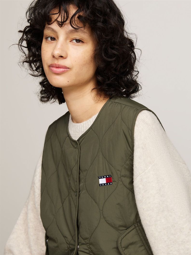 Chaqueta Vest Quilted Con Logo Verde Tommy Hilfiger-3