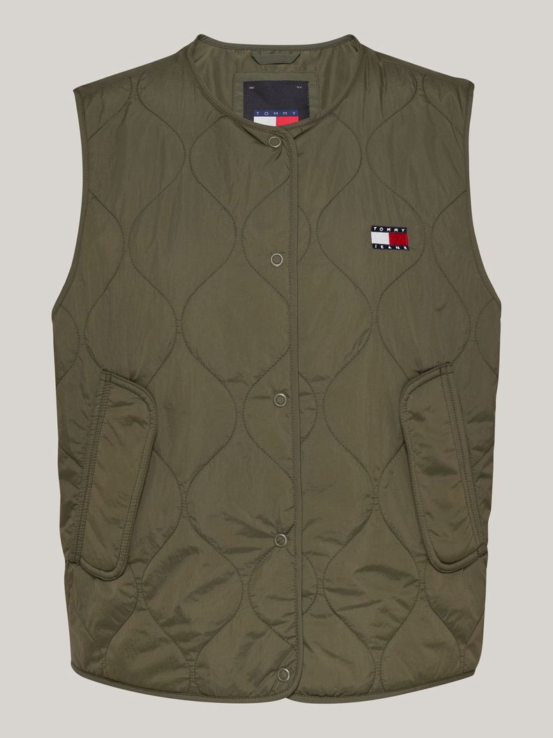 Chaqueta Vest Quilted Con Logo Verde Tommy Hilfiger-4
