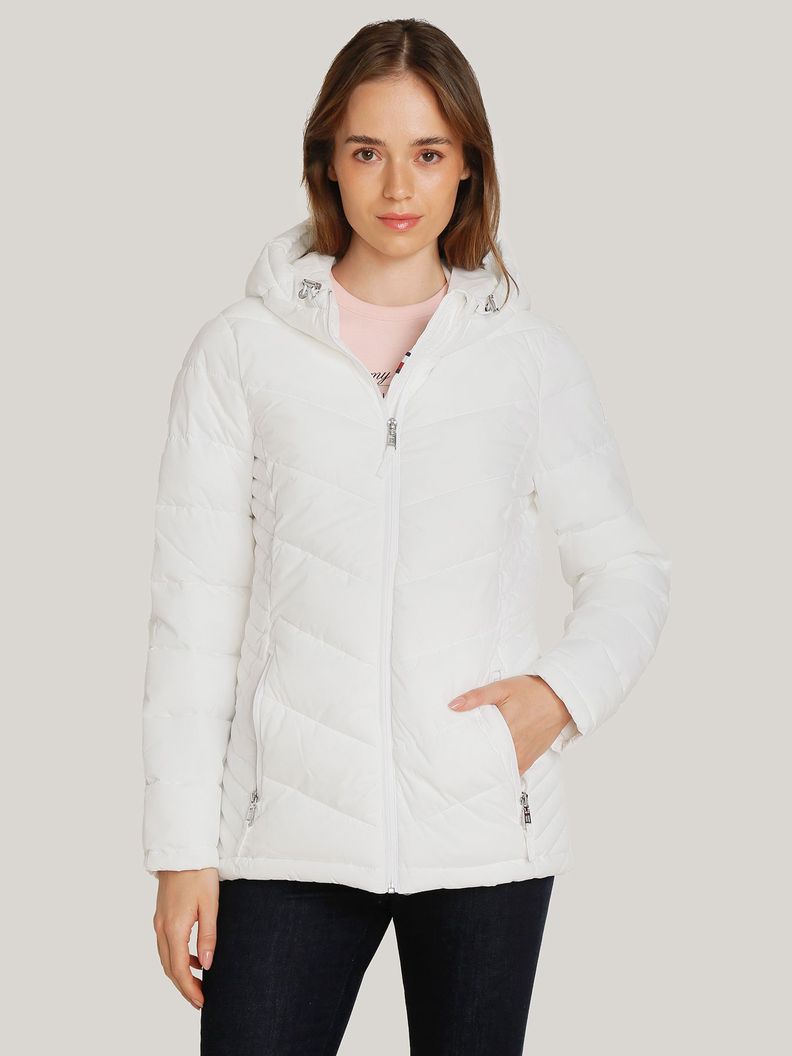 Parka Packable So Acolchada Gorro Blanco Tommy Hilfiger-0