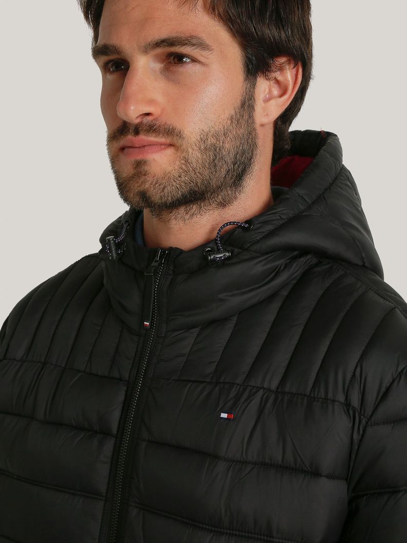 Parka Weight Quilted Colorblock Negro Tommy Hilfiger-3