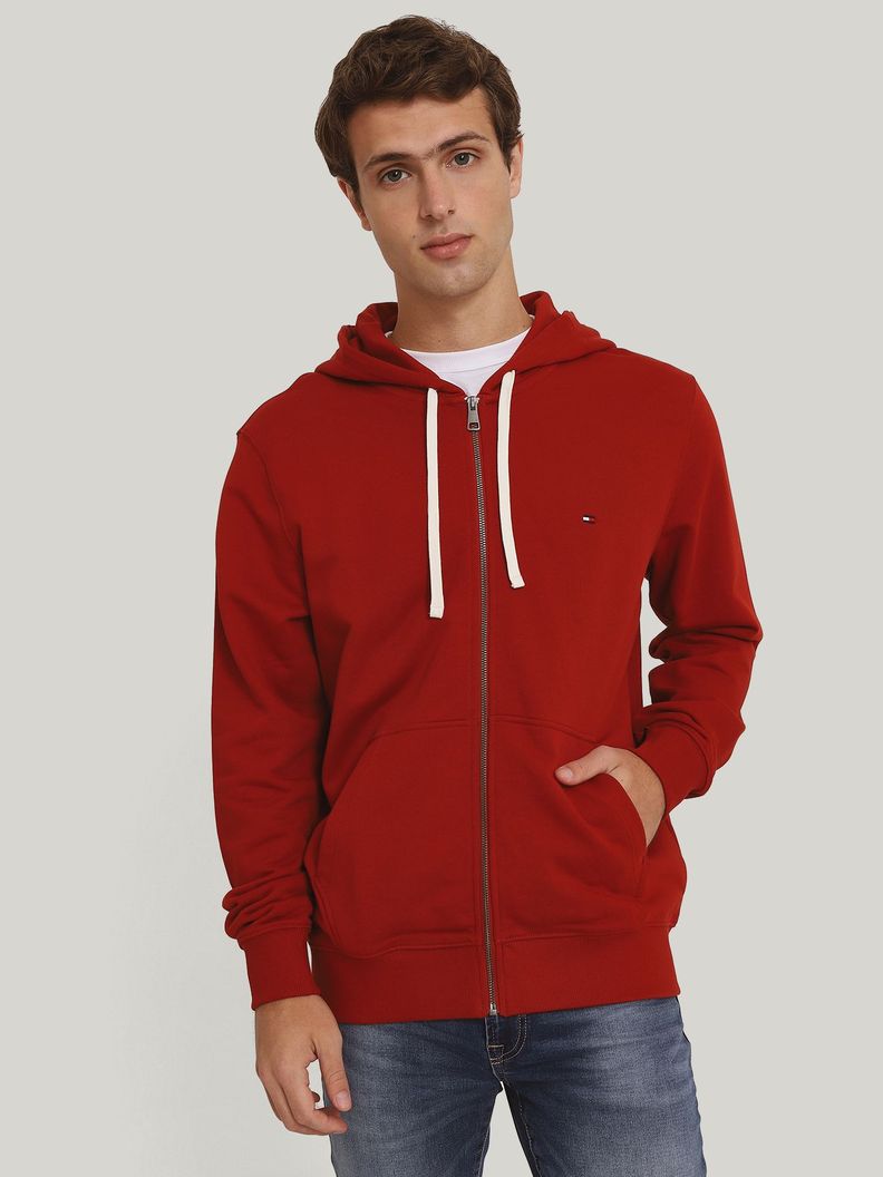 Polerón Hoodie Solic Con Cremallera Rojo Tommy Hilfiger-0