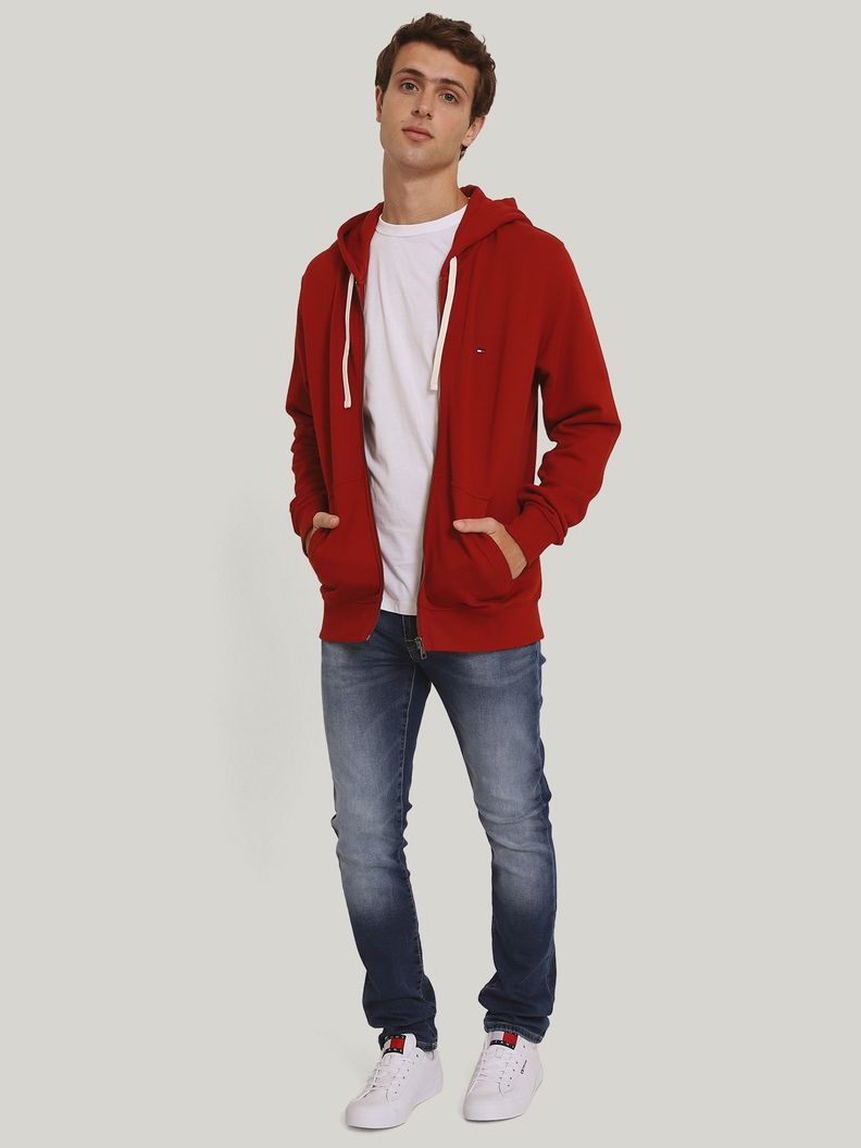 Polerón Hoodie Solic Con Cremallera Rojo Tommy Hilfiger-1